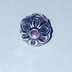 Pandora Amethyst Zinnia Flower Clip 925 Ale